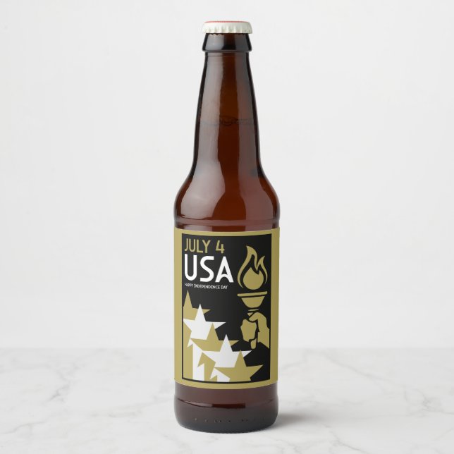 Amerikanska Independence day Ölflaska Etikett (Framsida)
