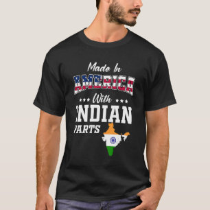 Amerikanska indiska delar Indien Karta USA flagga T Shirt