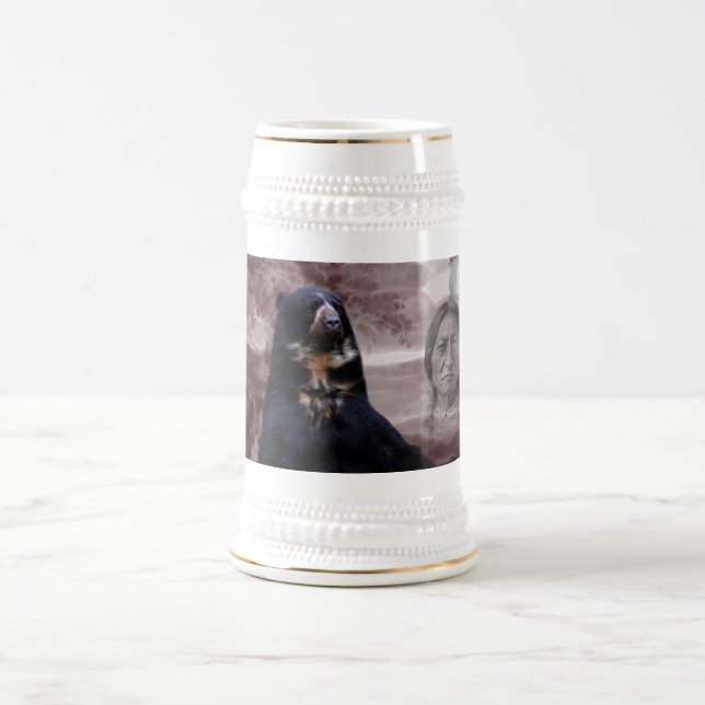 Amerikanska inhemska indiska svarta björn sejdel (Center)