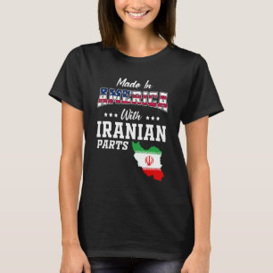 Amerikanska iranska delar Iran Karta USA flagga T Shirt