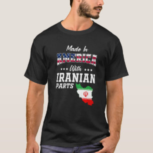 Amerikanska iranska delar Iran Karta USA flagga T Shirt