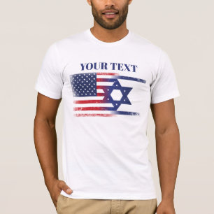Amerikanska Israel-Flagga T Shirt