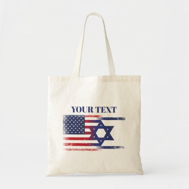 Amerikanska Israel-Flagga Tygkasse (Framsidan)