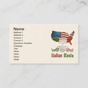 Amerikanska italienska Affärskort Visitkort