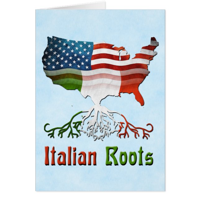 Amerikanska italienska rotkort hälsningskort (Framsidan)