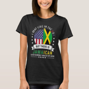 Amerikanska Jamaican Home i USA Patriot American J T Shirt