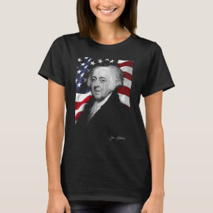 Amerikanska john-adams Ögon Flagga Land T Shirt