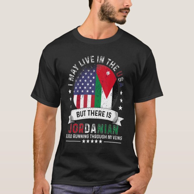 Amerikanska jordanska hem i USA Patriot American J T Shirt (Framsida)
