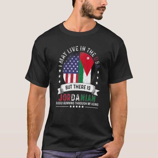 Amerikanska jordanska hem i USA Patriot American J T Shirt (Framsida)