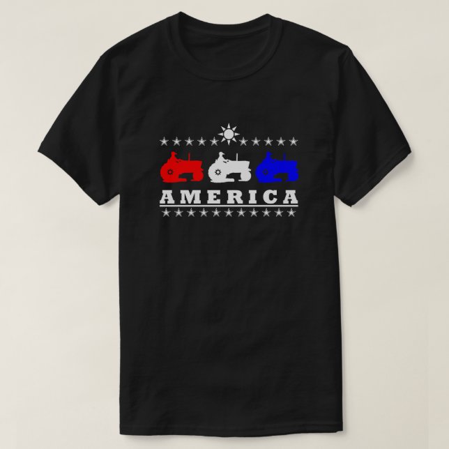 Amerikanska jordbrukstraktorer t shirt (Design framsida)