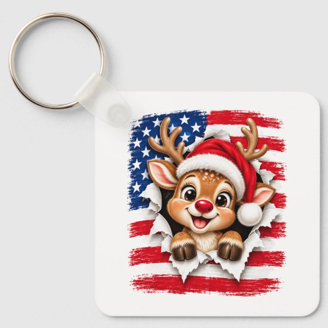 Amerikanska julrenar nyckelring (Framsida)