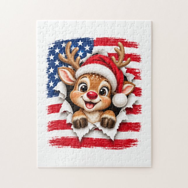 Amerikanska julrenar pussel (Vertikal)