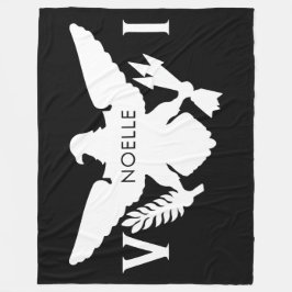 Amerikanska Jungfruöarna Flagga, Black & White Fleecefilt