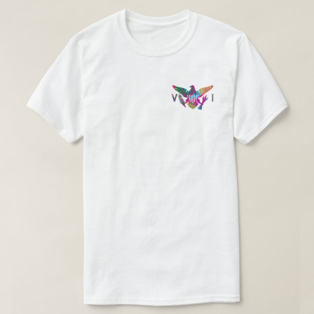 Amerikanska Jungfruöarna Flagga, Colorful Tropical T Shirt (Design framsida)