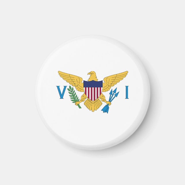 Amerikanska Jungfruöarna flagga Magnet (Framsidan)