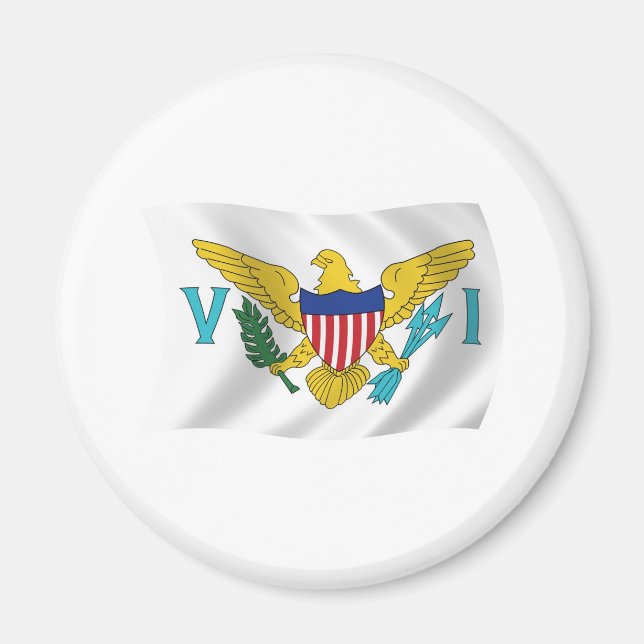 Amerikanska Jungfruöarna Flagga Magnet (Framsidan)