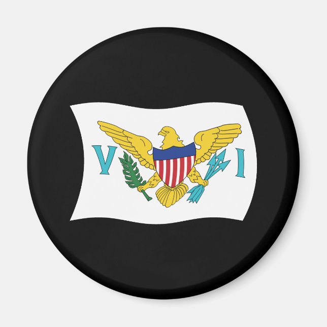 Amerikanska Jungfruöarna Flagga Magnet (Framsidan)