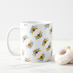 Amerikanska Jungfruöarna Flagga Mönster USVI Kaffemugg