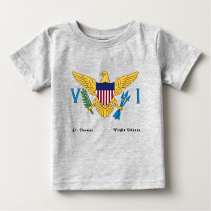 Amerikanska Jungfruöarna Flagga Personalize Grått T Shirt