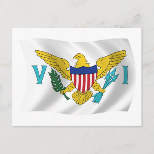 Amerikanska Jungfruöarna Flagga Postkort Vykort