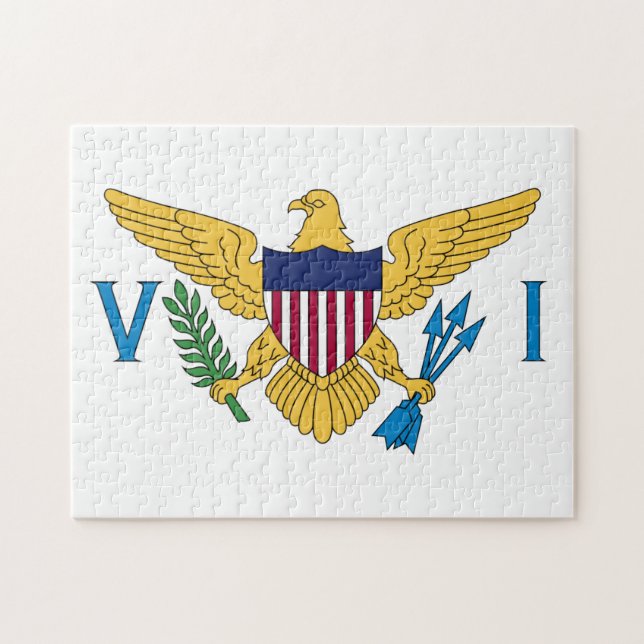 Amerikanska Jungfruöarna Flagga Pussel (Horisontell)