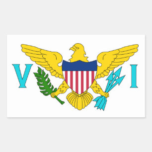 Amerikanska Jungfruöarna Flagga Rektangulärt Klistermärke