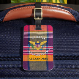 Amerikanska Jungfruöarna Flagga St. Croix Madras A Bagagebricka
