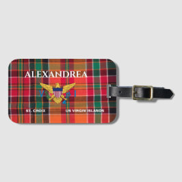 Amerikanska Jungfruöarna Flagga St. Croix Madras A Bagagebricka