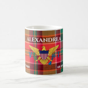 Amerikanska Jungfruöarna Flagga St. Croix Madras A Kaffemugg