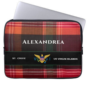 Amerikanska Jungfruöarna Flagga St. Croix Madras A Laptop Fodral