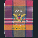 Amerikanska Jungfruöarna Flagga St. Croix Madras P iPad Skydd<br><div class="desc">Amerikanska Jungfruöarna Flagga St. Croix Madras Play iPad Smart Cover underbar för dem som har kärlek för Amerikanska Jungfruöarna. Den har Amerikanska Jungfruöarna Flagga och Madras mönster. Anpassa den med din information.</div>