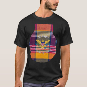 Amerikanska Jungfruöarna Flagga St. Croix Madras P T Shirt
