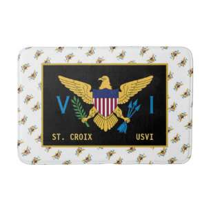 Amerikanska Jungfruöarna Flagga St. Croix USVI Badrumsmatta