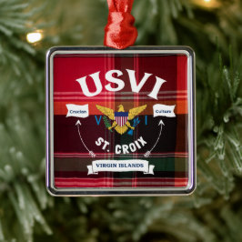 Amerikanska Jungfruöarna Flagga St. Croix USVI Jul Julgransprydnad Metall