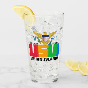 Amerikanska Jungfruöarna Flagga St. Croix USVI Kar Glaskopp