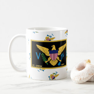 Amerikanska Jungfruöarna Flagga St. Croix USVI Kar Kaffemugg