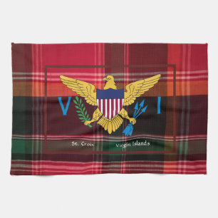 Amerikanska Jungfruöarna Flagga St. Croix USVI Ma Kökshandduk