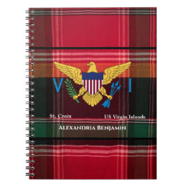 Amerikanska Jungfruöarna Flagga St. Croix USVI Mad Anteckningsbok