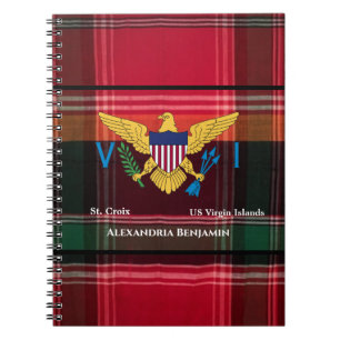 Amerikanska Jungfruöarna Flagga St. Croix USVI Mad Anteckningsbok