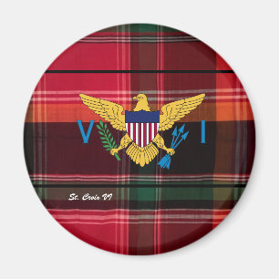 Amerikanska Jungfruöarna Flagga St. Croix USVI Mad Magnet
