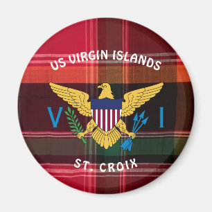Amerikanska Jungfruöarna Flagga St. Croix USVI Mad Magnet