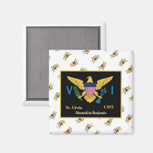 Amerikanska Jungfruöarna Flagga St. Croix USVI Magnet