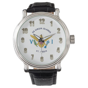 Amerikanska Jungfruöarna Flagga St. Croix USVI Pe Armbandsur