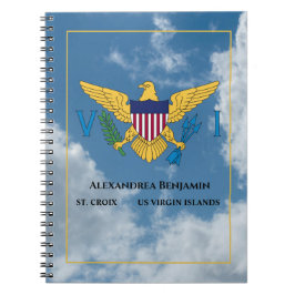 Amerikanska Jungfruöarna Flagga St. Croix USVI Per Anteckningsbok