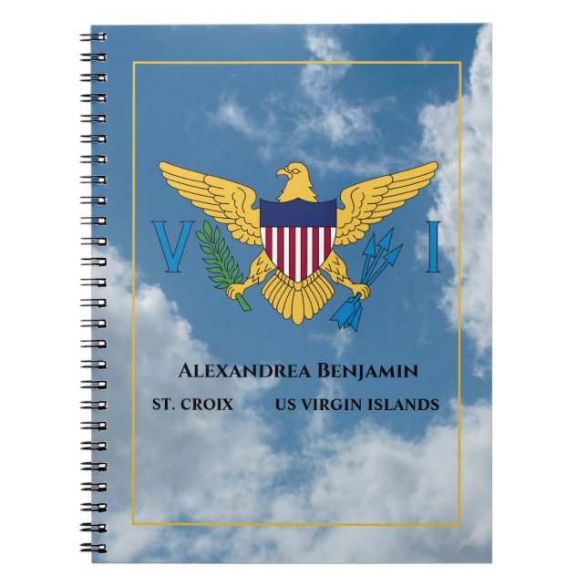 Amerikanska Jungfruöarna Flagga St. Croix USVI Per Anteckningsbok (Framsidan)