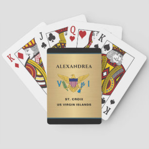 Amerikanska Jungfruöarna Flagga St. Croix USVI Per Casinokort