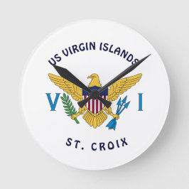 Amerikanska Jungfruöarna Flagga St. Croix USVI Rund Klocka