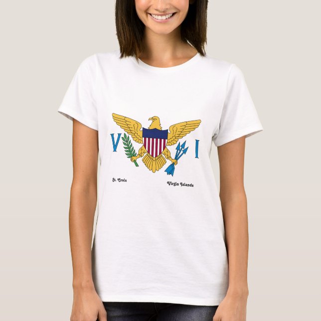 Amerikanska Jungfruöarna Flagga St. Croix USVI T Shirt (Framsida)
