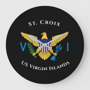 Amerikanska Jungfruöarna Flagga St. Croix USVI Tr Stor Klocka