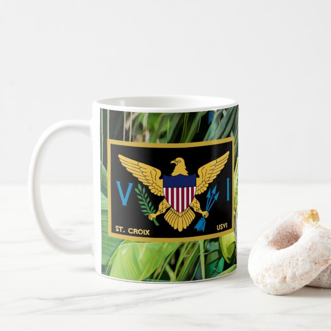 Amerikanska Jungfruöarna Flagga St. Croix USVI Tro Kaffemugg (Med munk)
